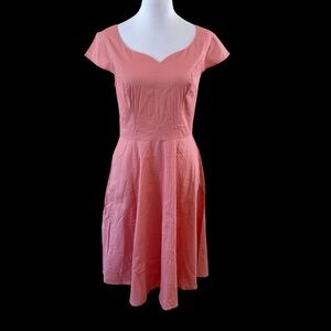 Kingfancy Women’s V-Neck Short Sleeves Dress Pink Size M NWOT